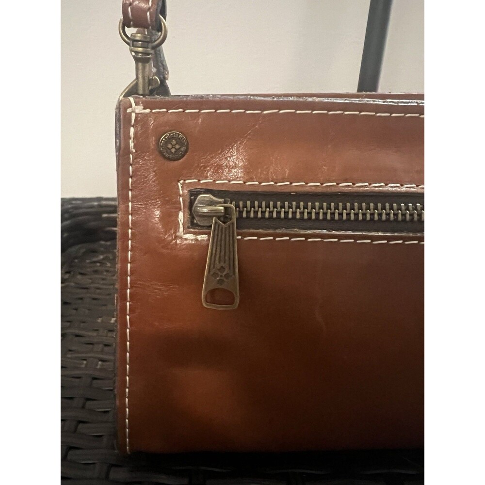 Patricia Nash Turati Tan Leather Crossbody Bag Heritage Zip Western Boho Purse - Picture 3 of 8